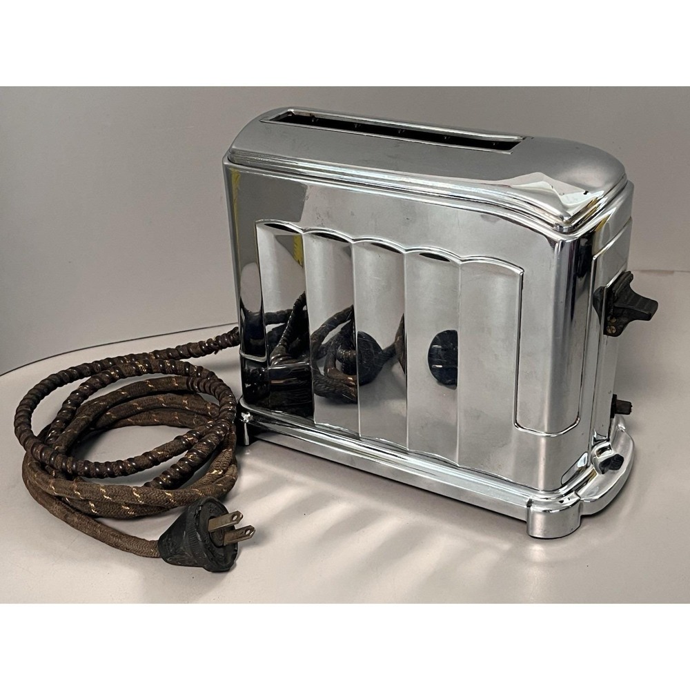 Vintage 1930s Toastmaster Model 1A4 110V McGraw Electric Art Deco Chrome- Works! - Picture 1 of 14